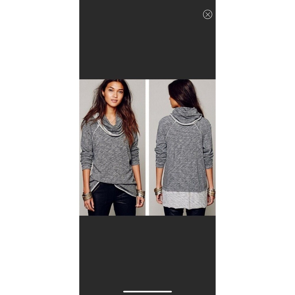 Free People Beach Cocoon Cowl Neck Gray Sweater. EUC. Sz M/L Pit to pit approx